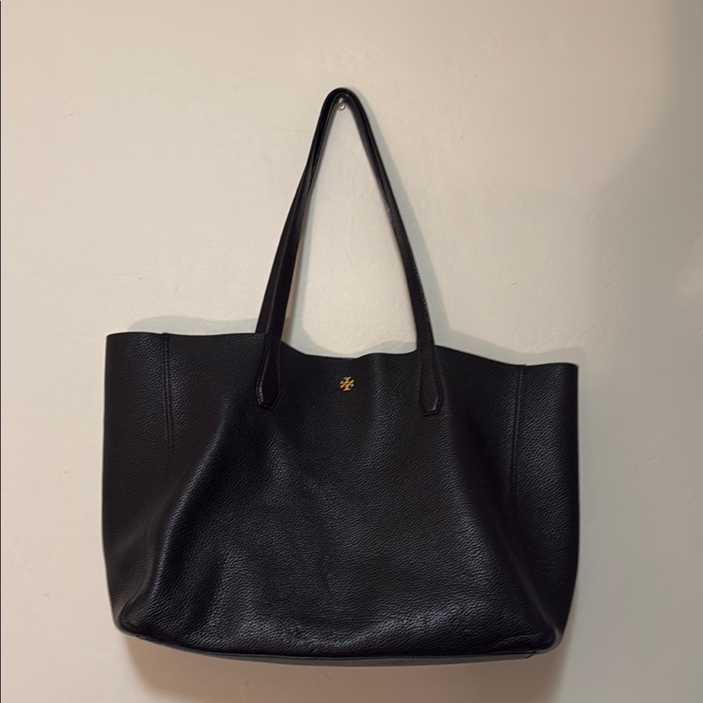 Tory Burch Black Leather Tote Bag